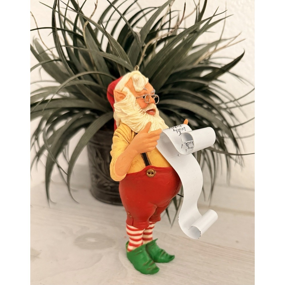 Vintage Hallmark Christmas Ornament 1980‎ Santa Checking It Twice Holiday Tree